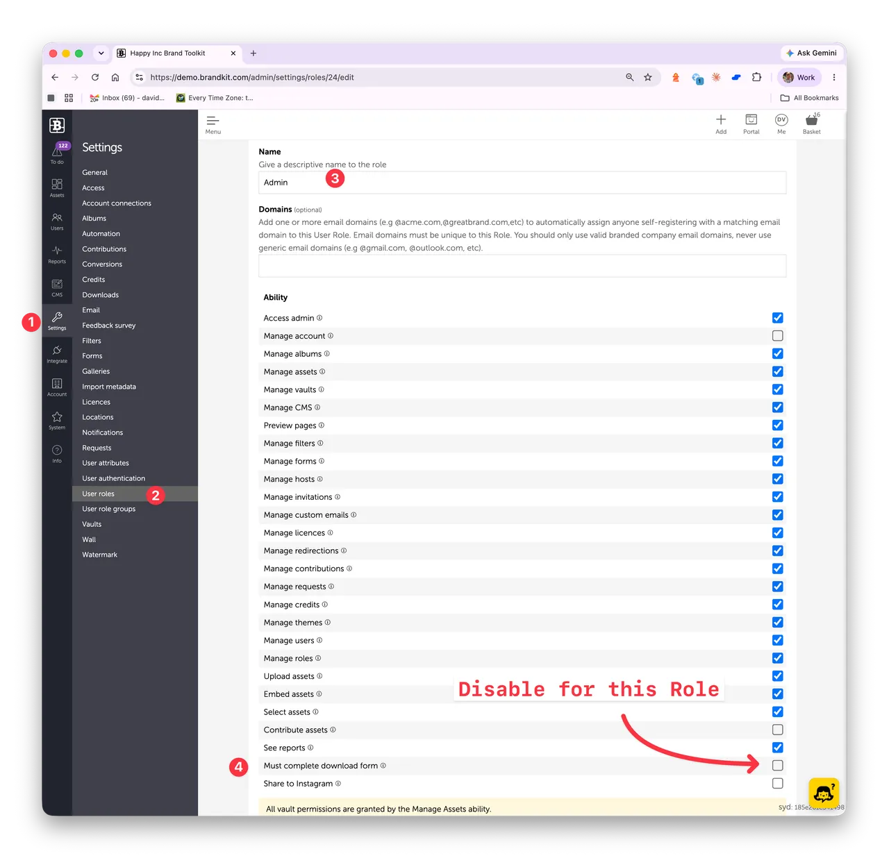 Brandkit disable must complete download form settings
