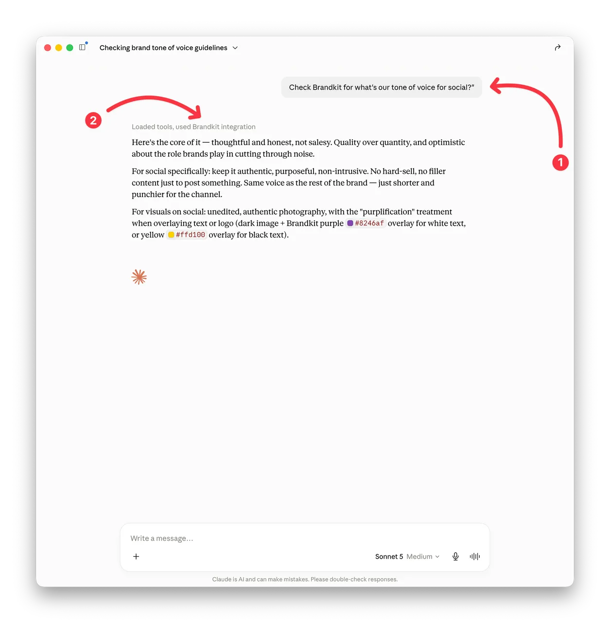 Brandkit MCP tone of voice example