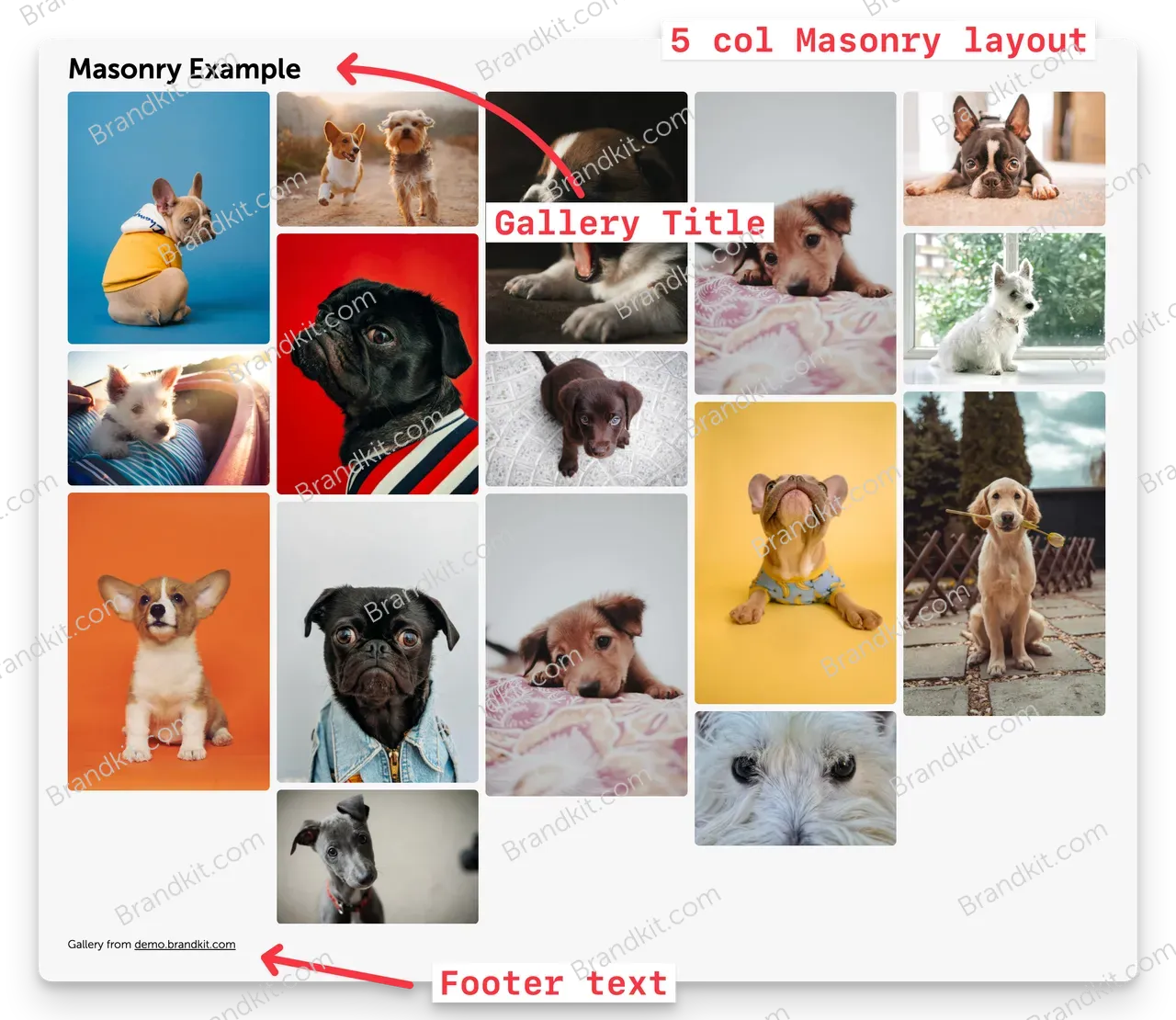 Brandkit Gallery Masonry Layout example