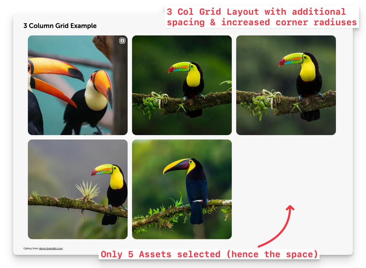 BK Gallery Grid Layout example