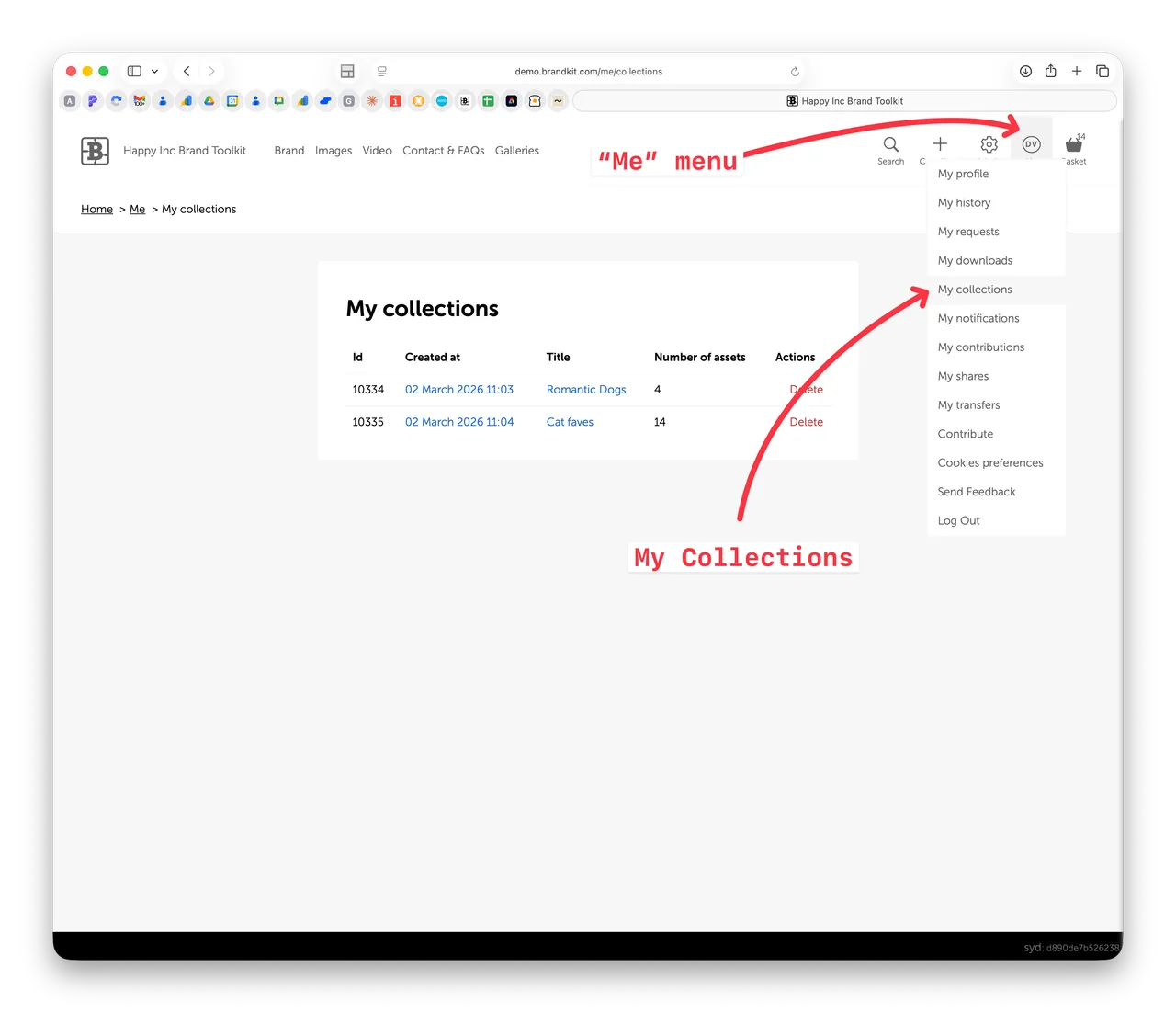 BK Me menu My Collections