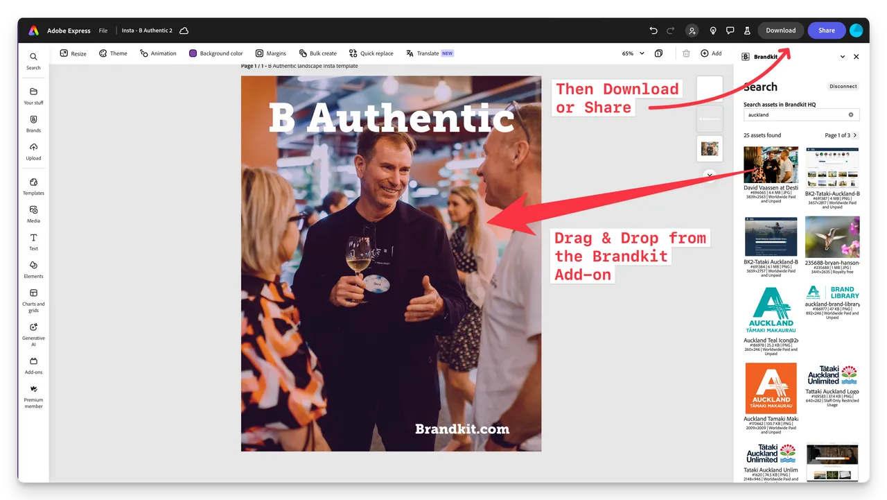 AE drag and drop
