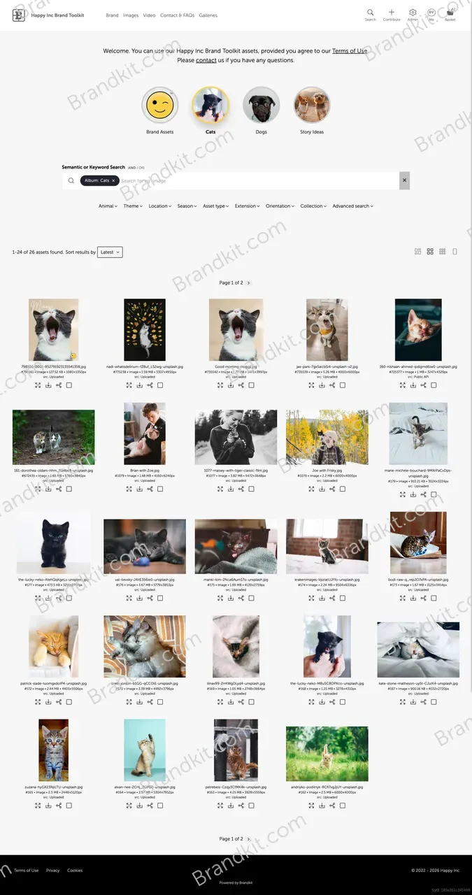 Happy Inc Brand Toolkit Home Page Search