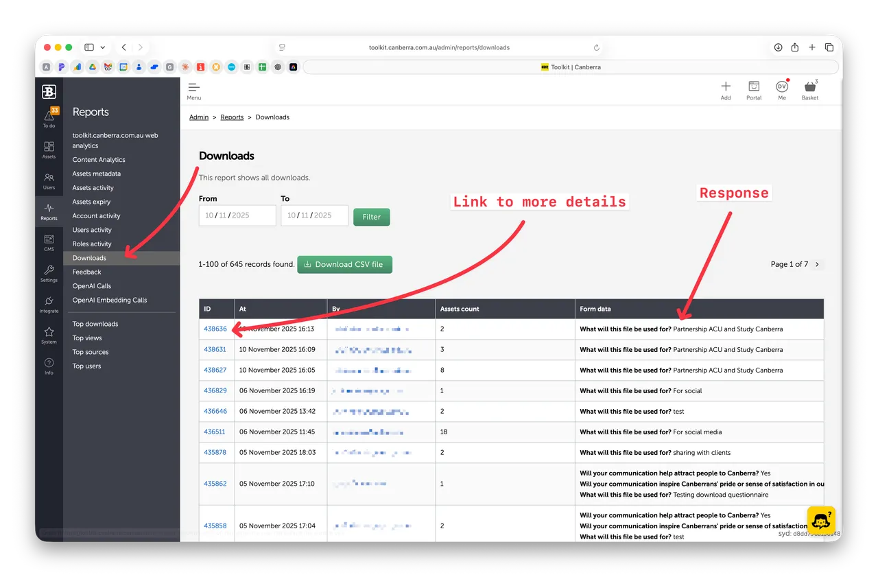Brandkit downloads report example Brand Canberra