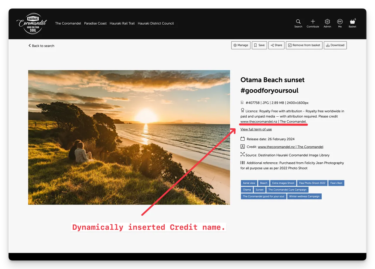 Brandkit inserted Credit in Licence