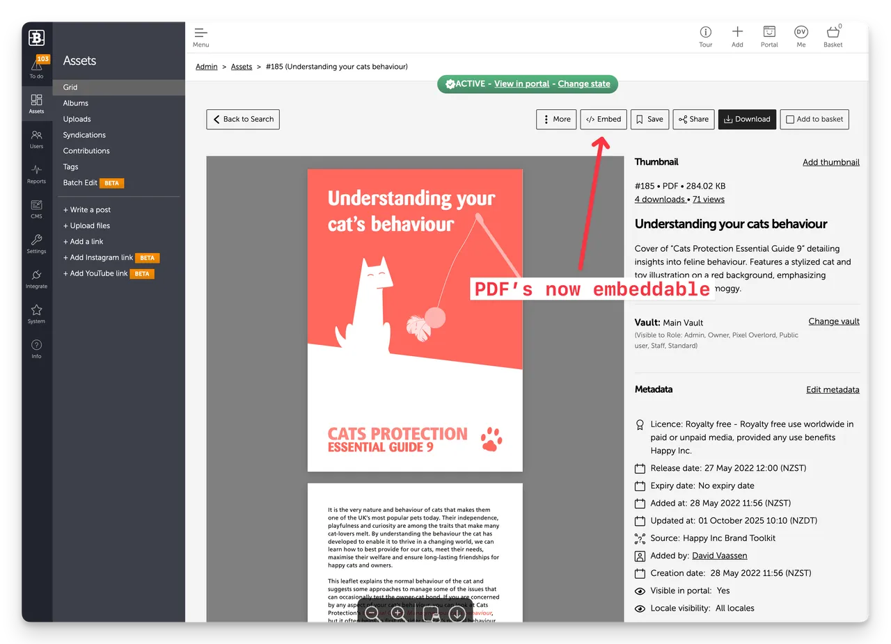 Brandkit PDFs now embeddable in Admint
