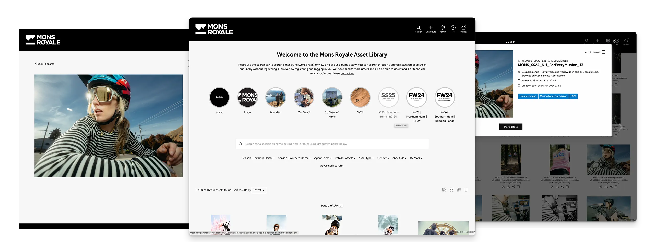 Example Brand Portal: Mons Royale Asset Library