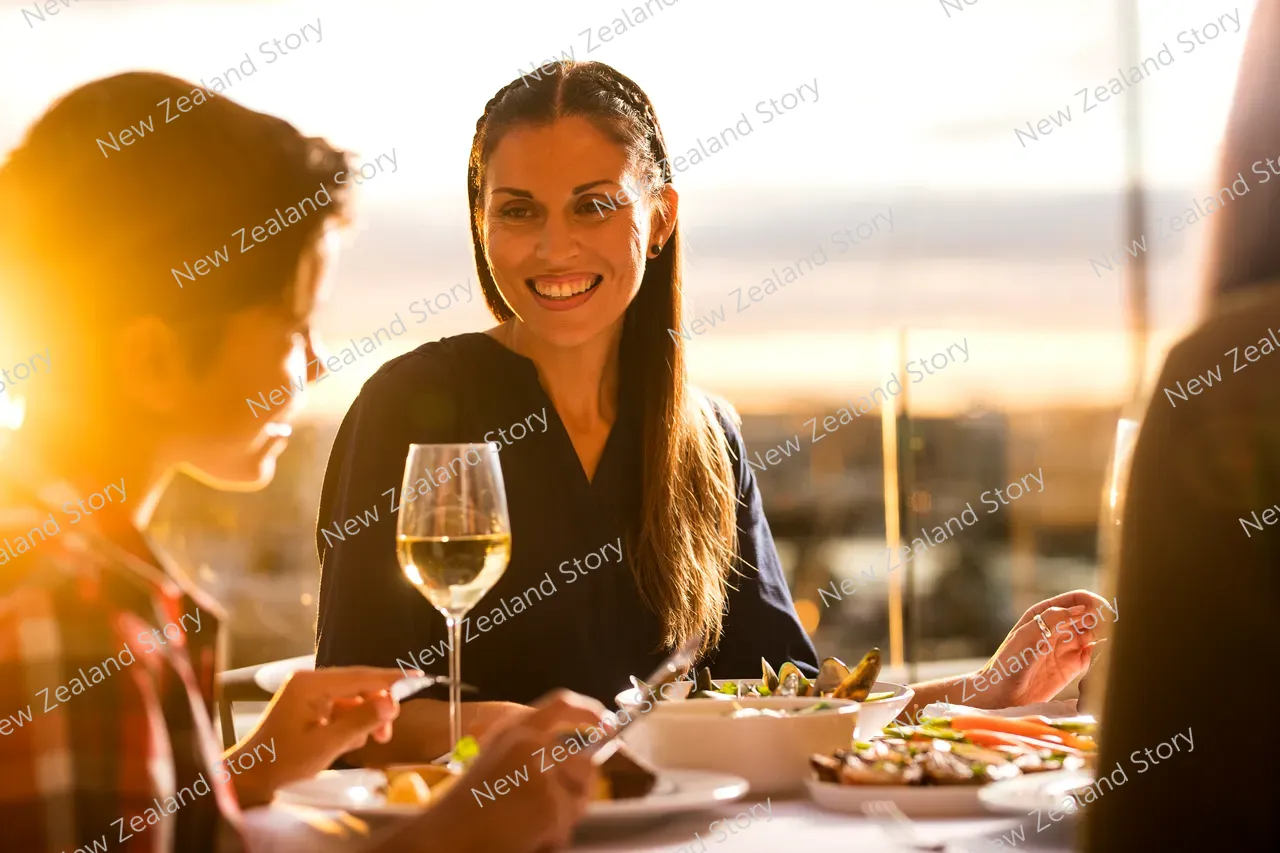 Mother and son dining experience