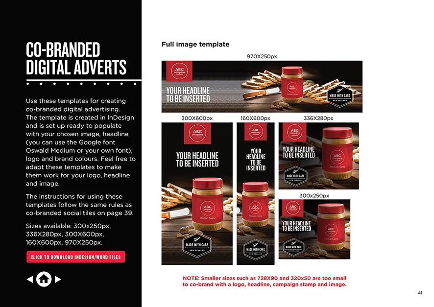 Made with Care digital advert InDesign template