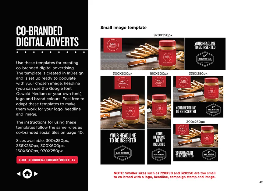 Made with Care digital advert InDesign template