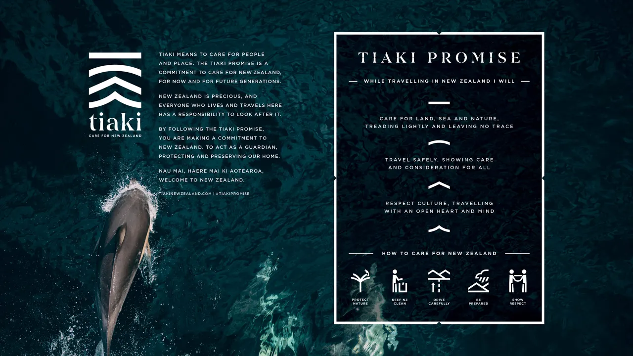 Tiaki information with whale imagery