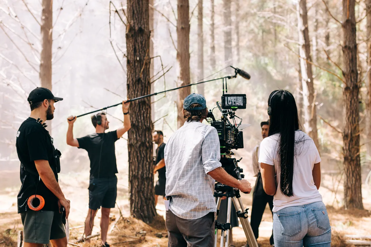 Behind the scenes look of filming on set