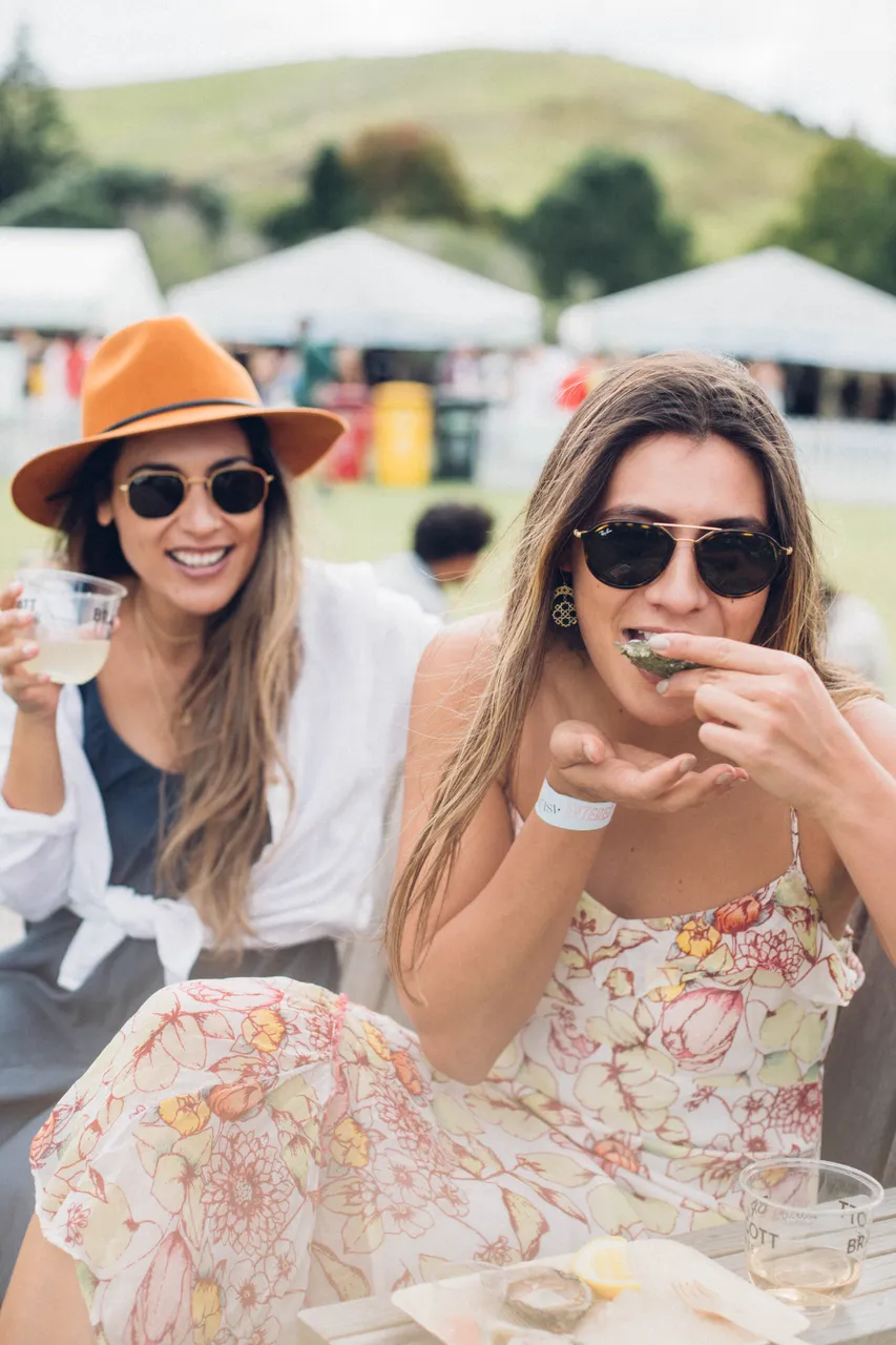 Two ladies enjoying some oysters