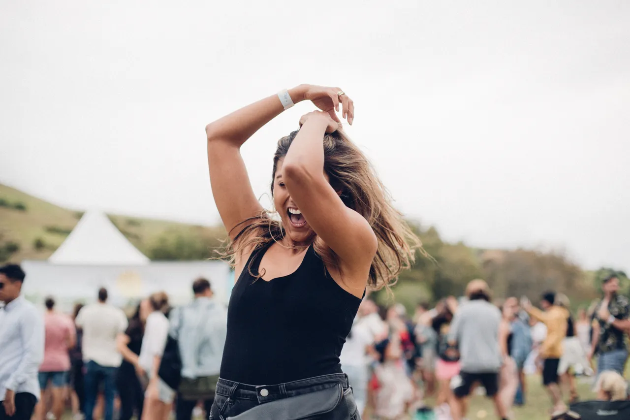Woman dancing at festival