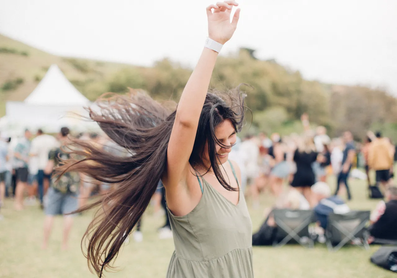 Girl dancing at festival