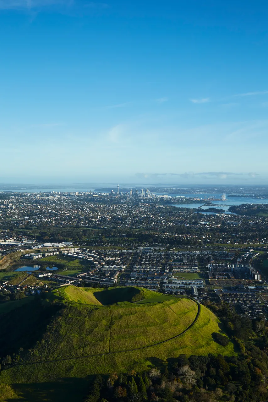 Mount Wellington with Sky Tower in background