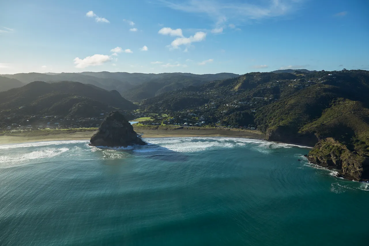 Lion Rock At Piha Beach