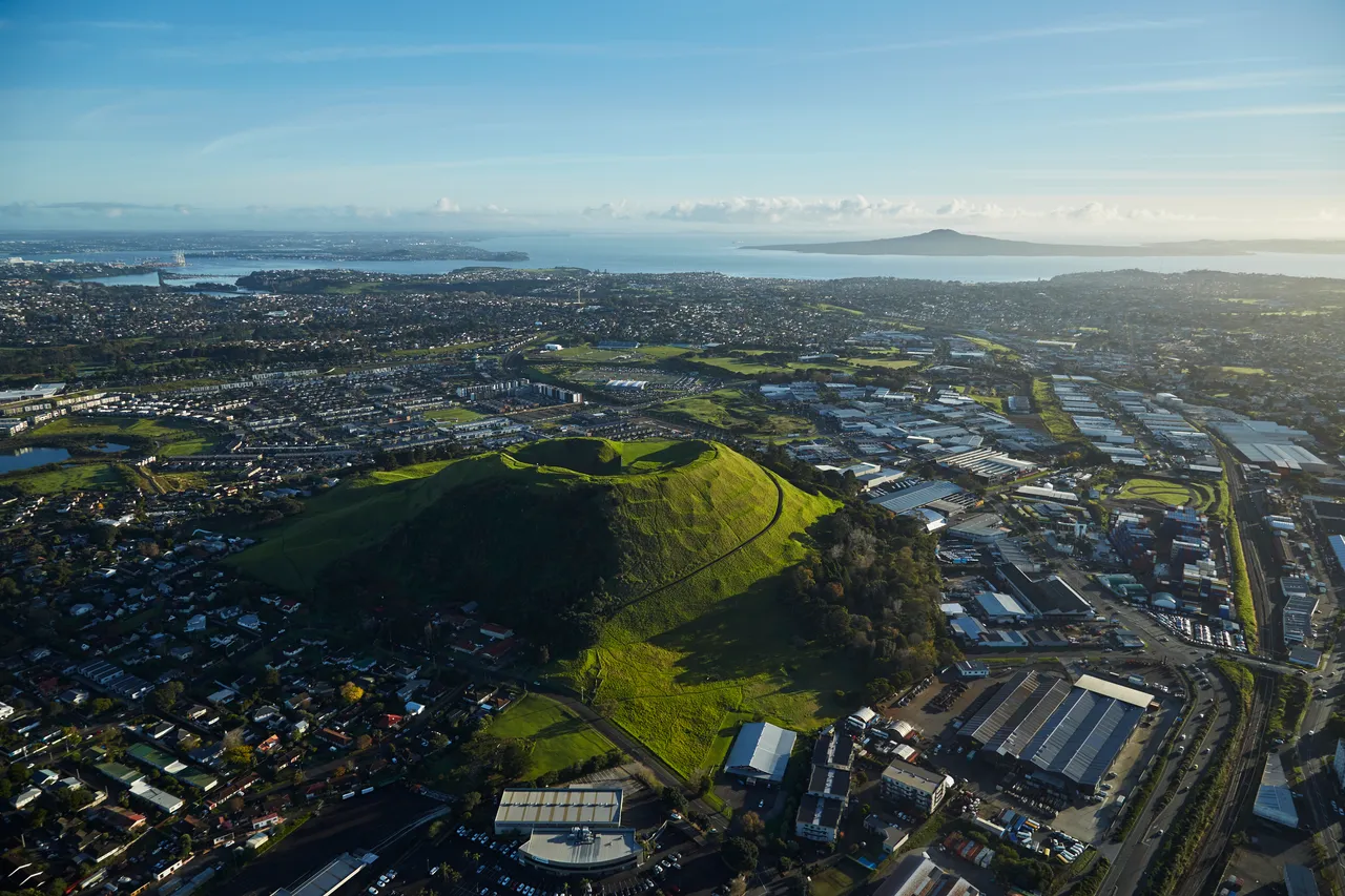 Mount Wellington with Rangitoto Island in the distance
