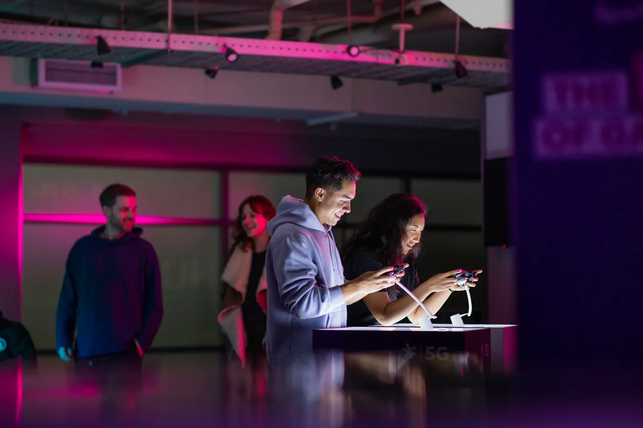 Young people playing games on mobile phones
