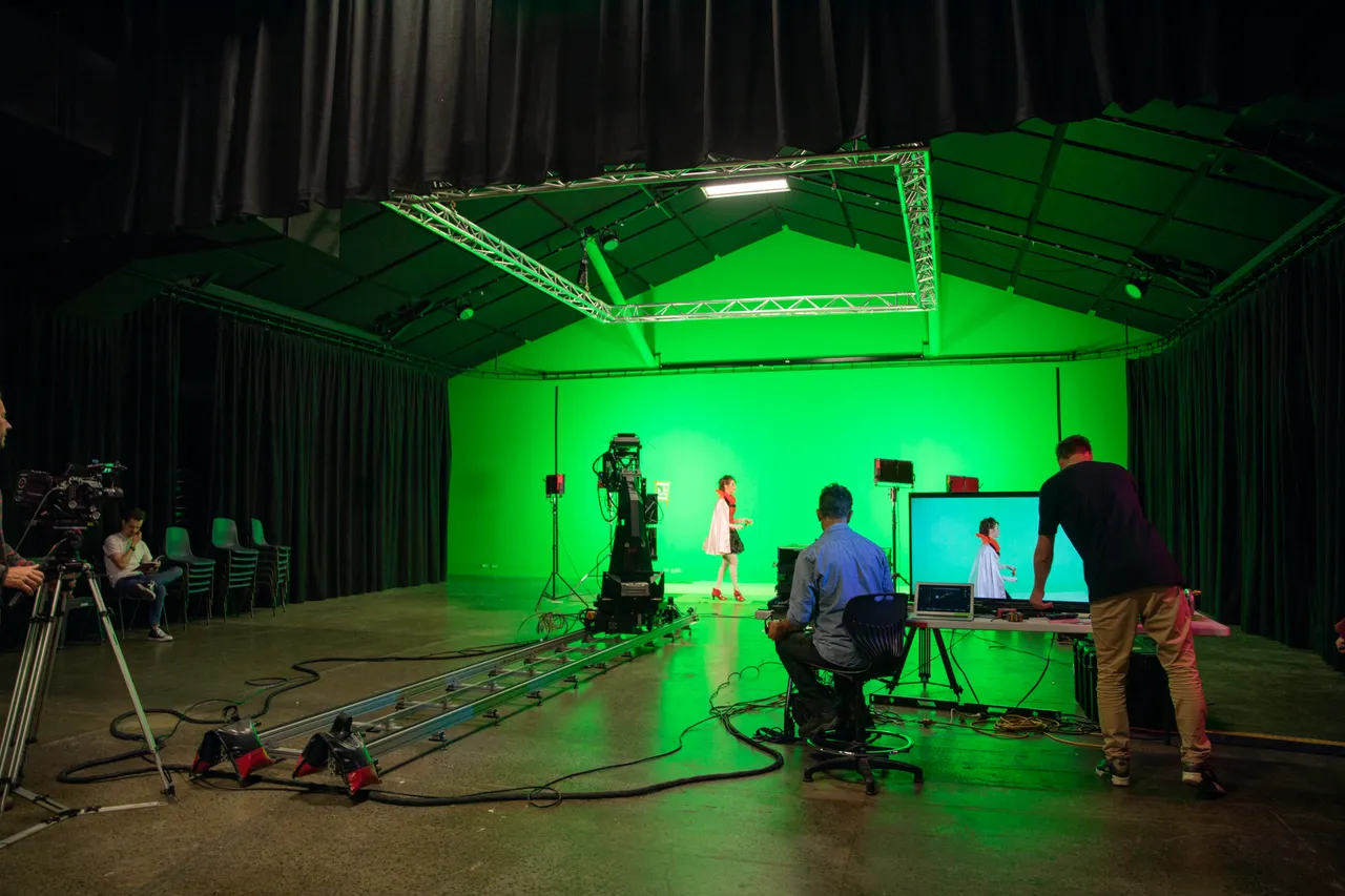 Actress rehearsing in greenroom