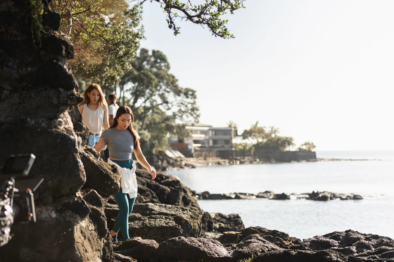 People on a coastal walk