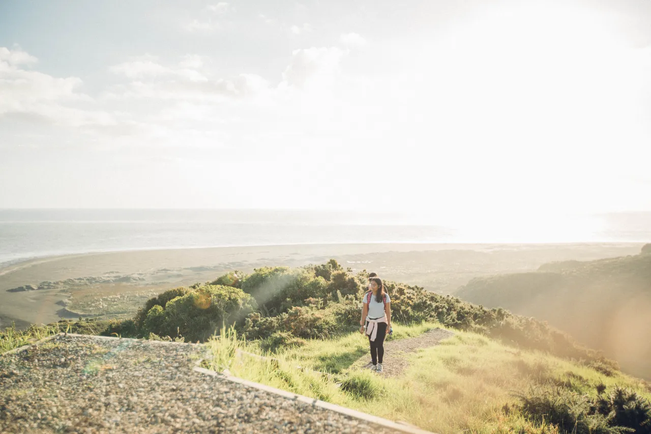 Girl walking in nature