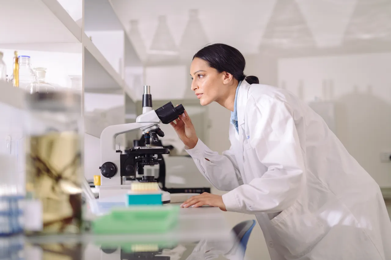 Woman working in research lab