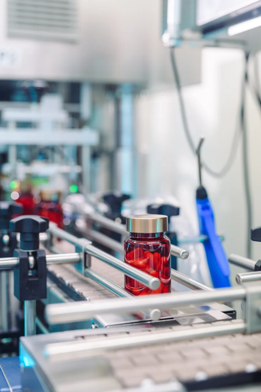 Pharmaceutical product on production line