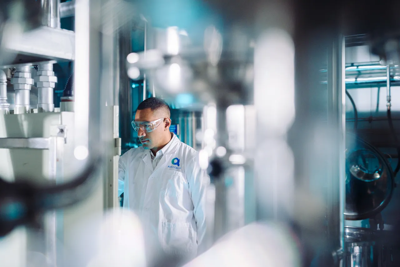 Man working in pharmaceutical factory