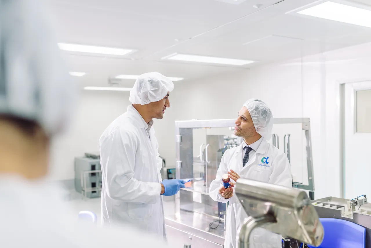 Two men in processing room