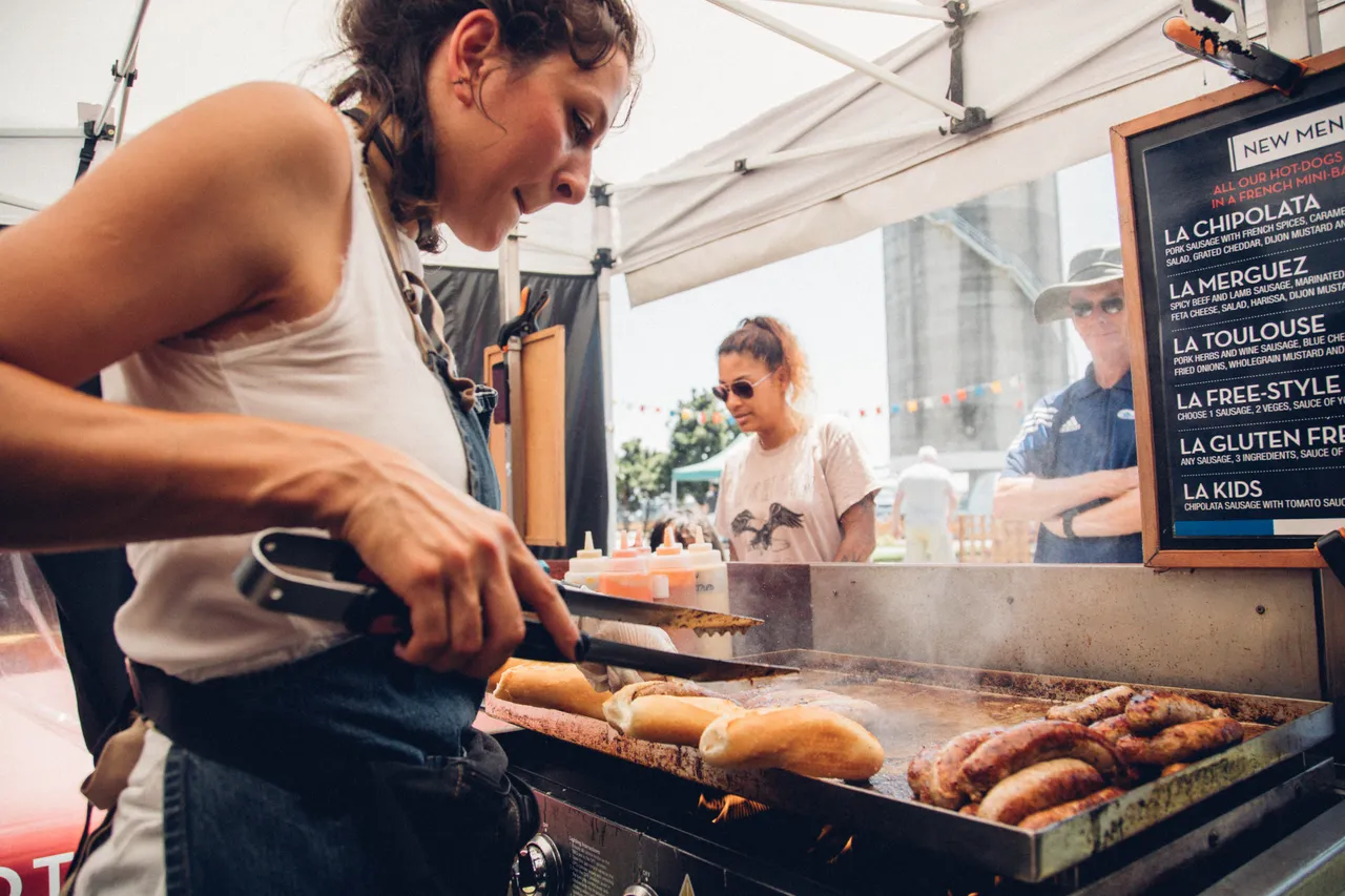 Hot dogs in Silo Park