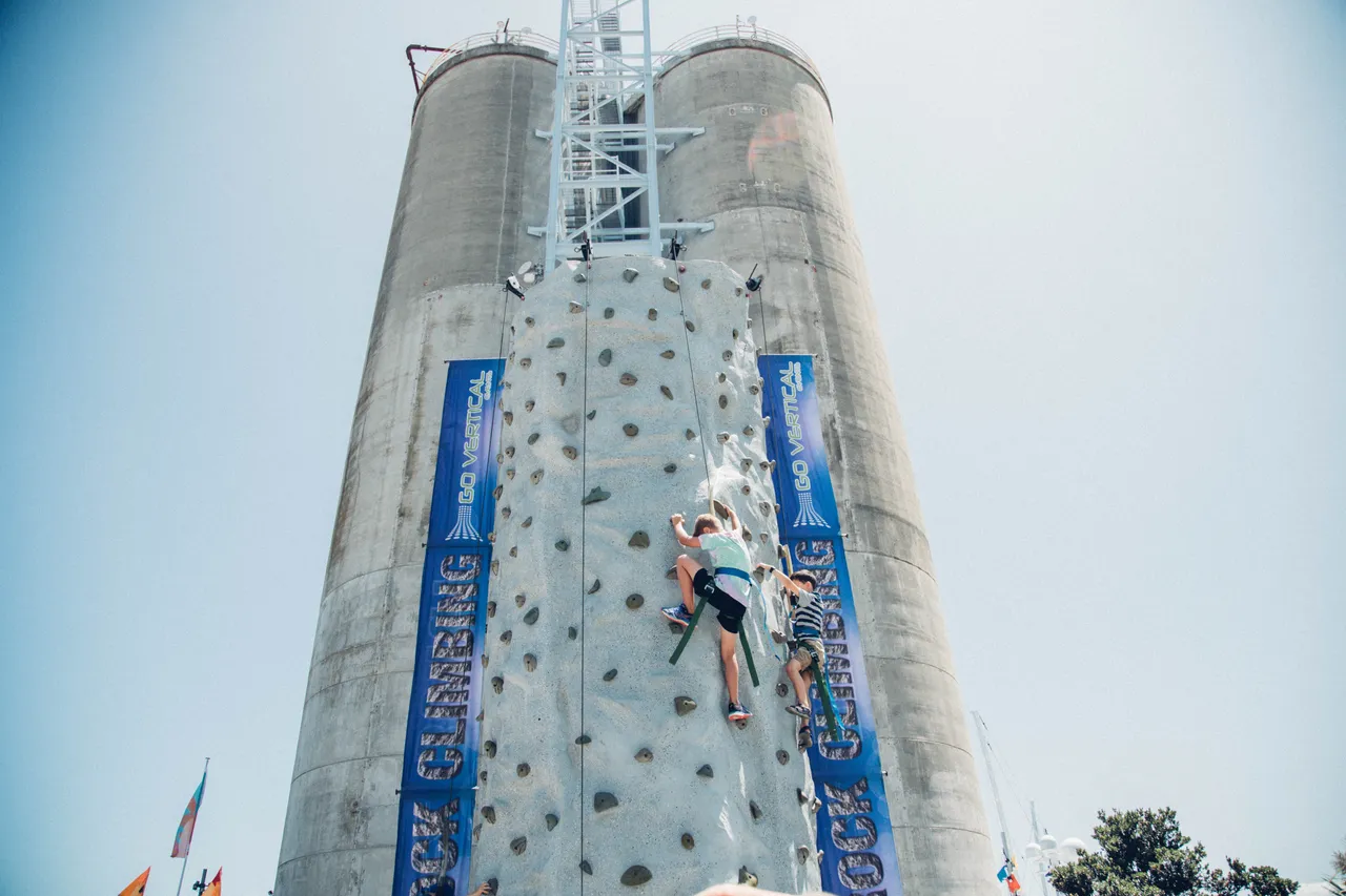 Go Vertical climbing wall in Silo Park