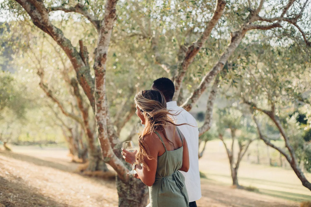 Walking through the olive groves