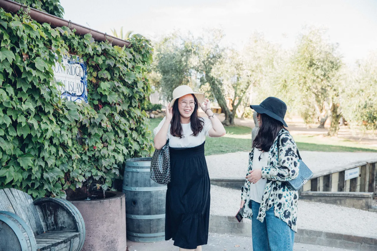Walking the grounds at Stonyridge Vineyard
