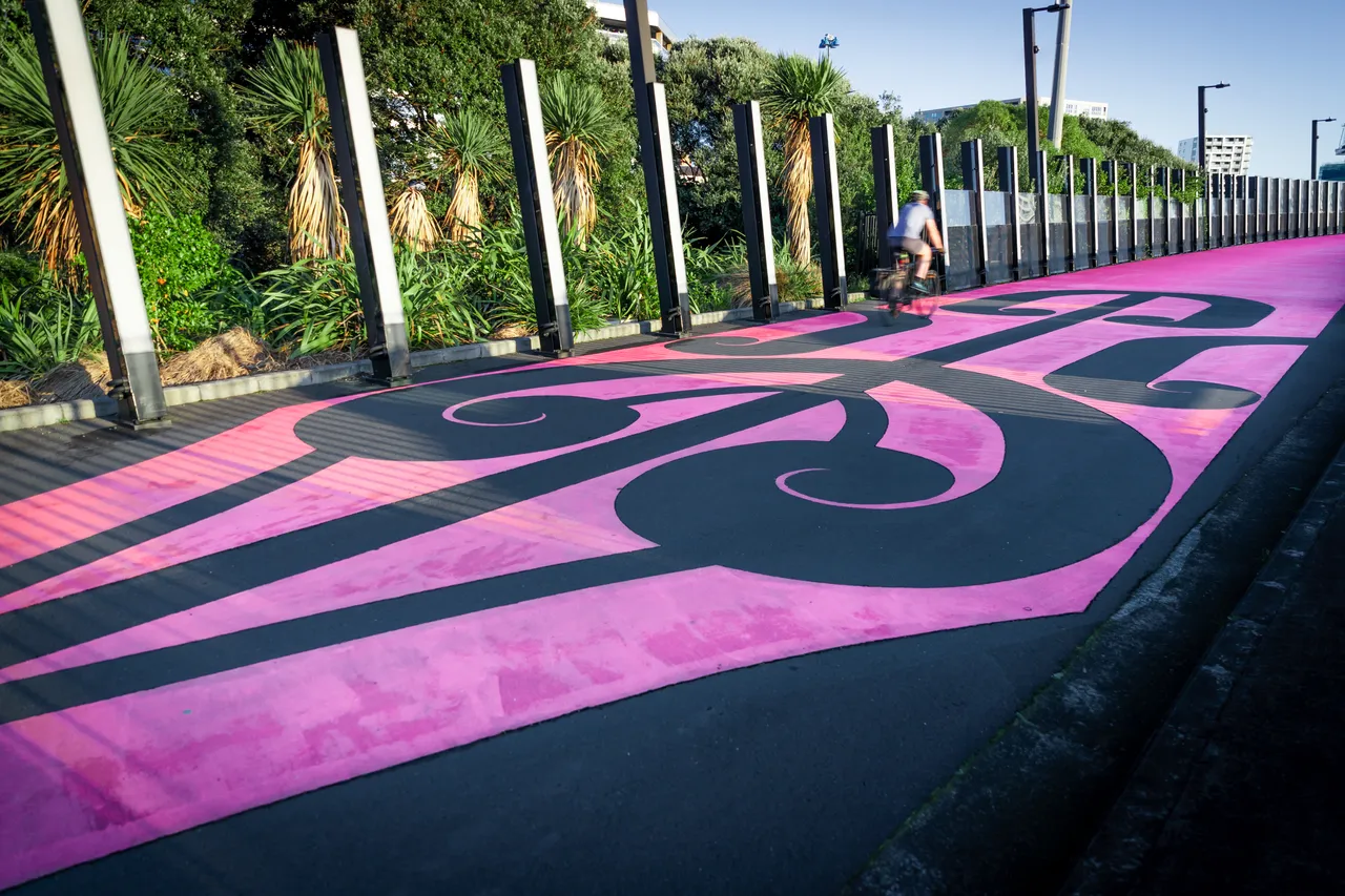 Koru pattern on Te Ara i Whiti