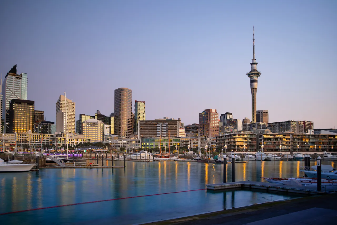 Viaduct Harbour at dusk