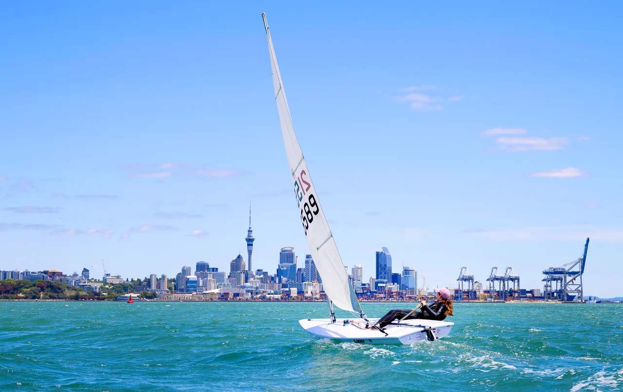 Woman sailing on Waitematā Harbour
