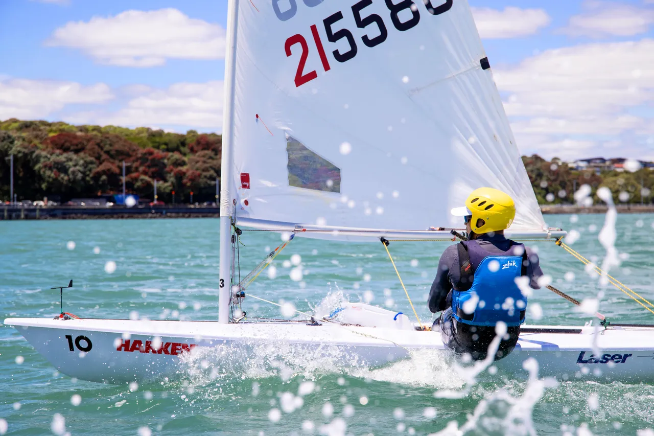 Man sailing Flying 15 on Waitematā Harbour 2
