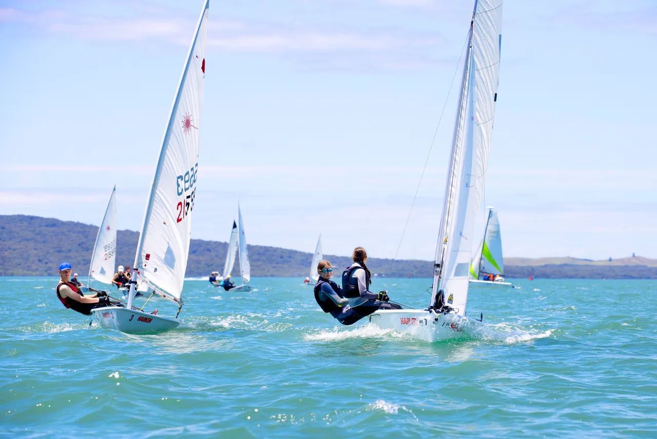 Youth crews sailing on the Waitematā Harbour