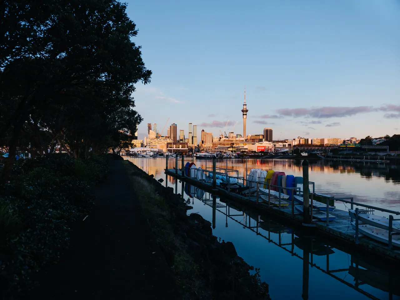 Auckland city view from Westhaven
