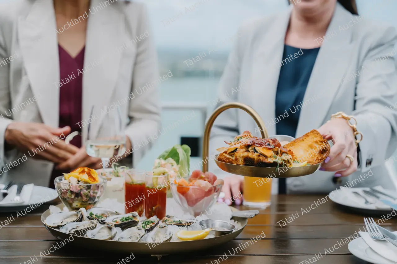 Rooftop bar business lunch