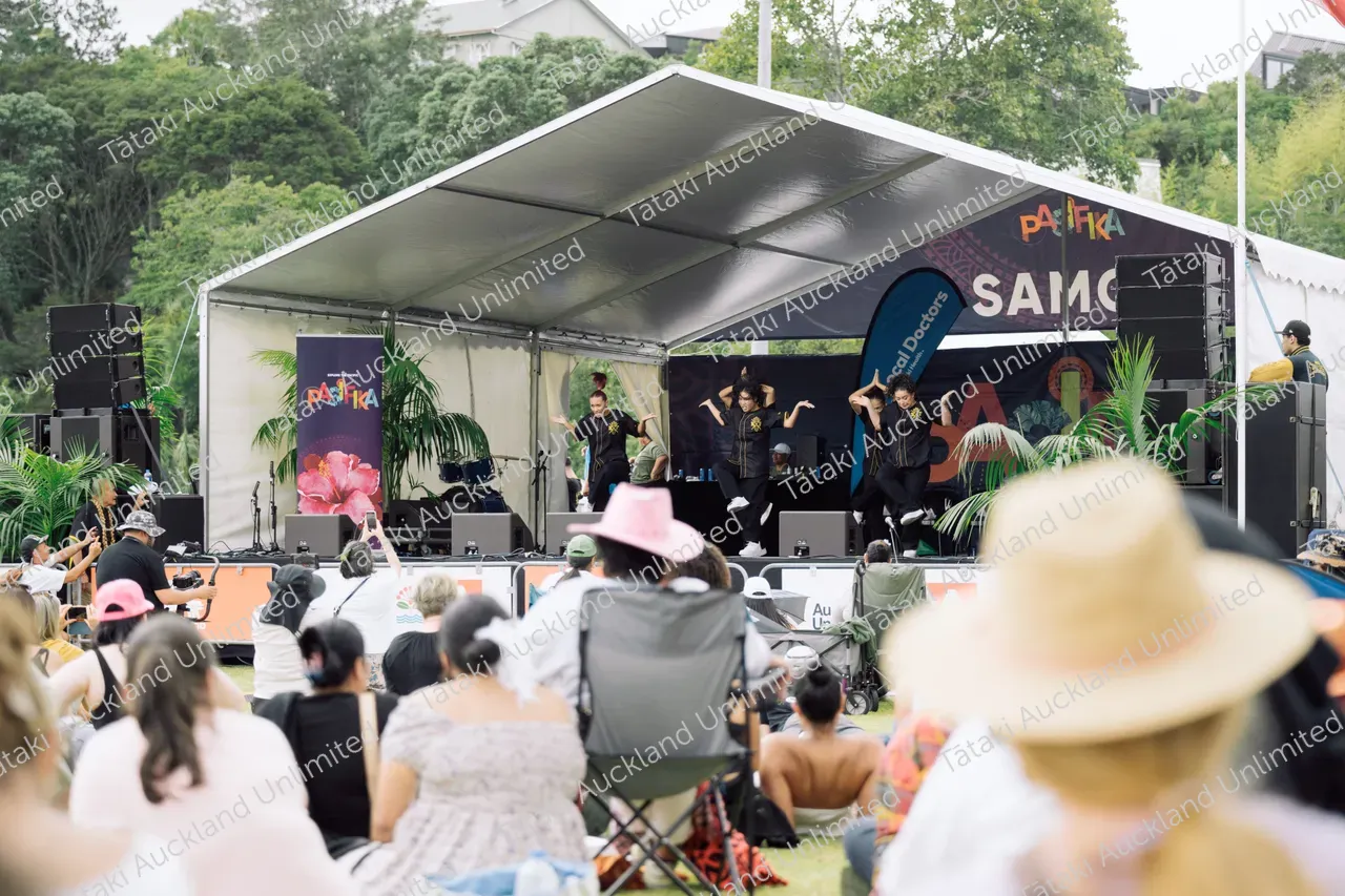 The Royal Family Dance Crew performs at Pasifika Festival