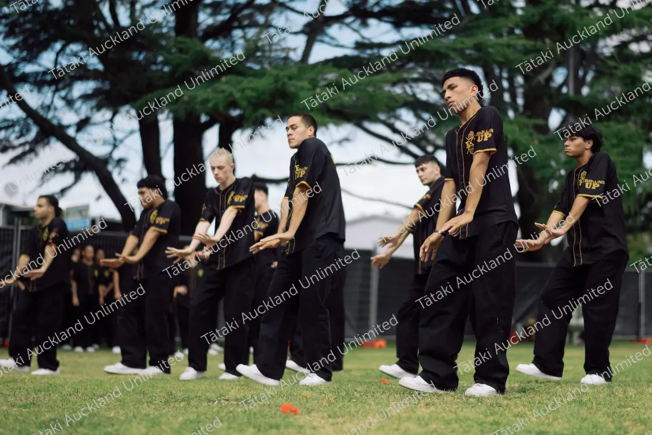 The Royal Family Dance Crew rehearses at Pasifika Festival