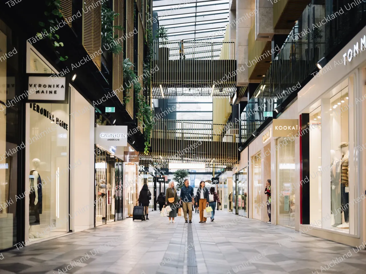Group shopping at Commercial Bay