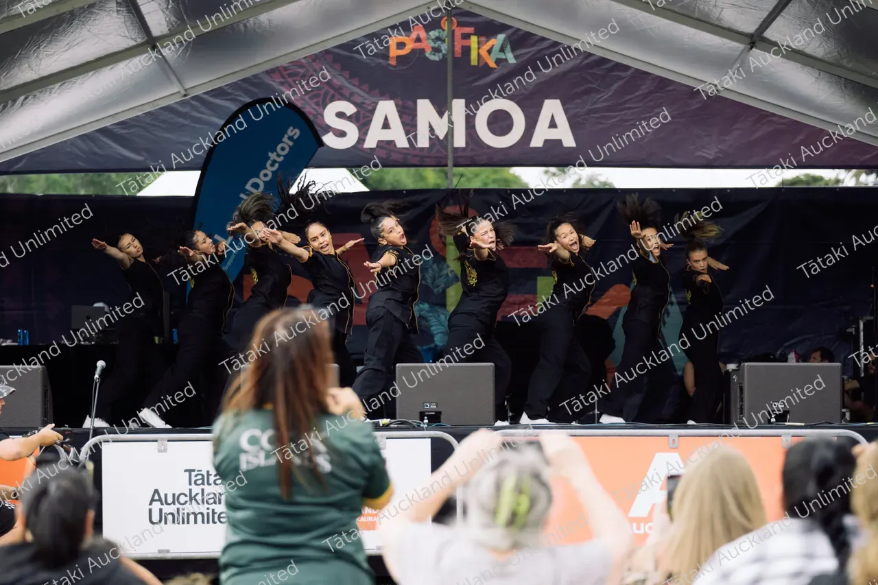 The Royal Family Dance Crew performs at Pasifika Festival