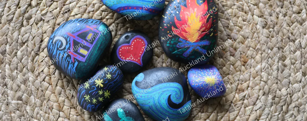 Painted memory stone rocks