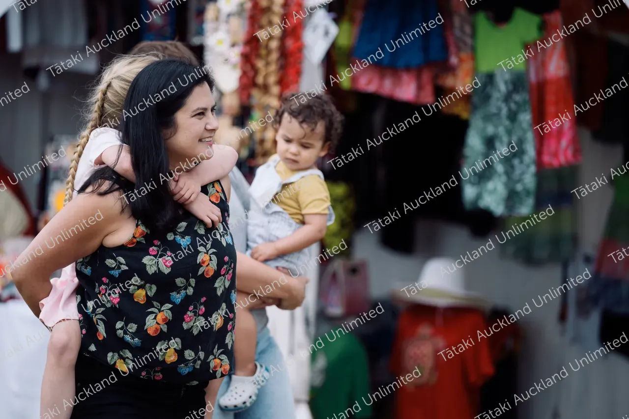 Family enjoys stalls at Pasifika Festival