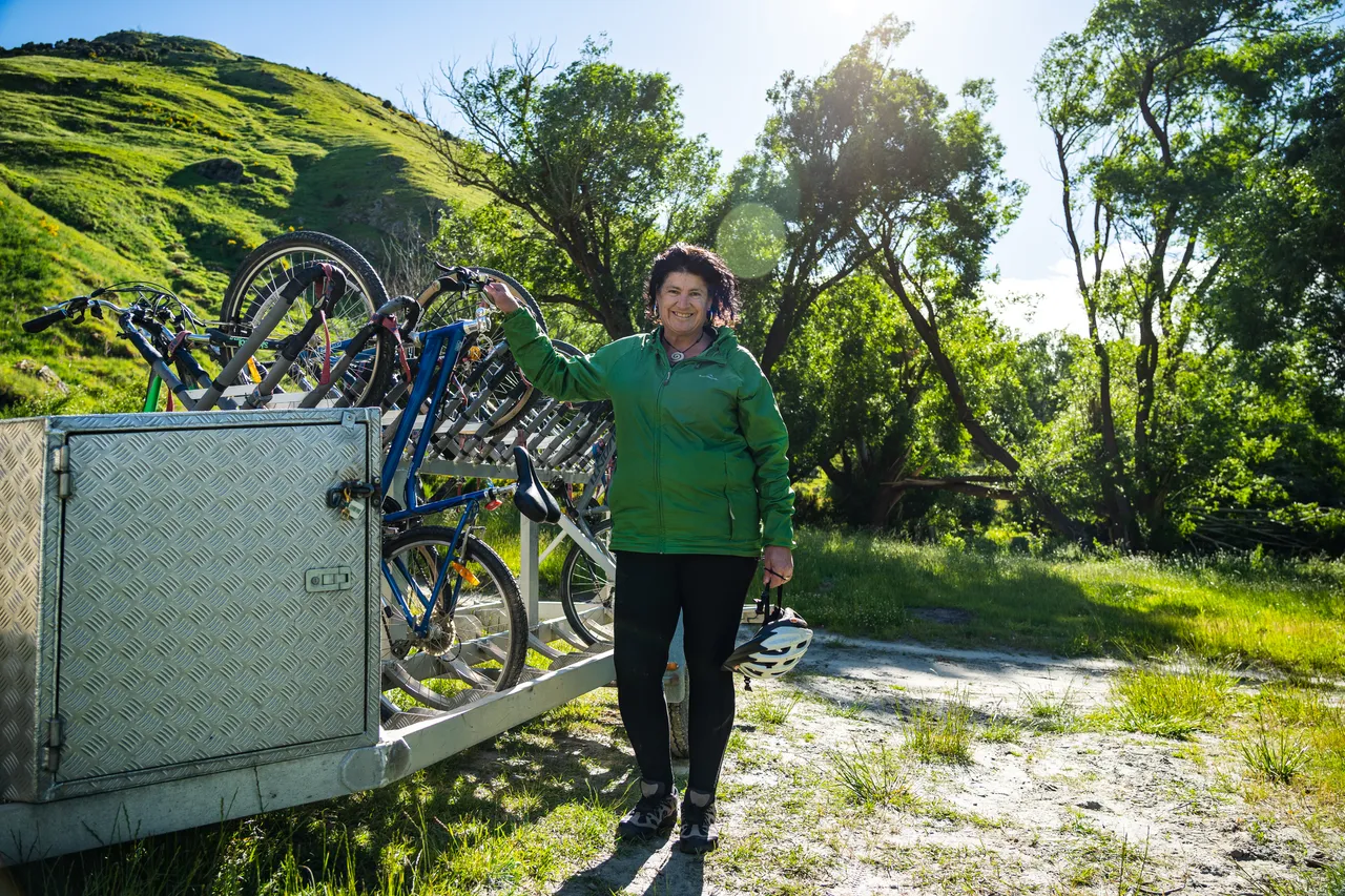 Jude Gamble with bikes