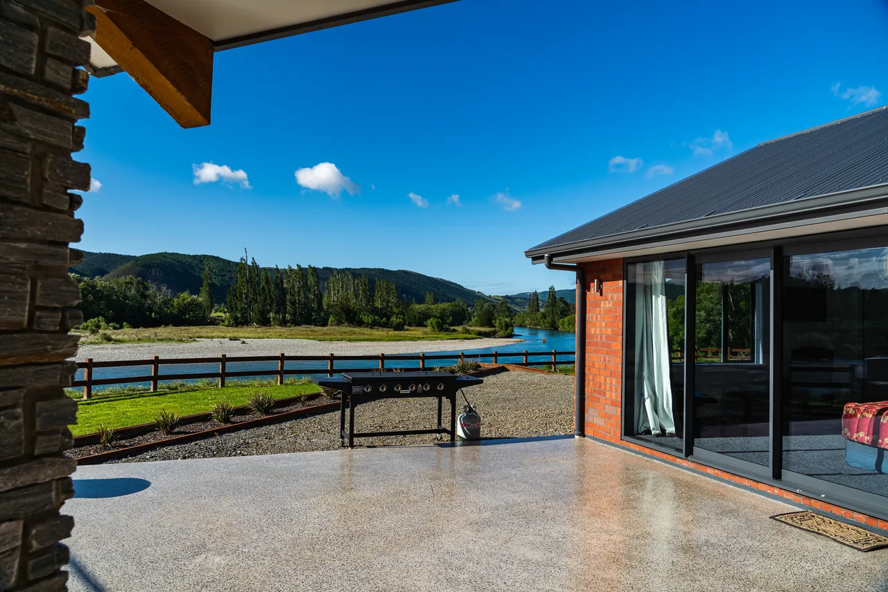 Barbeque area beside river