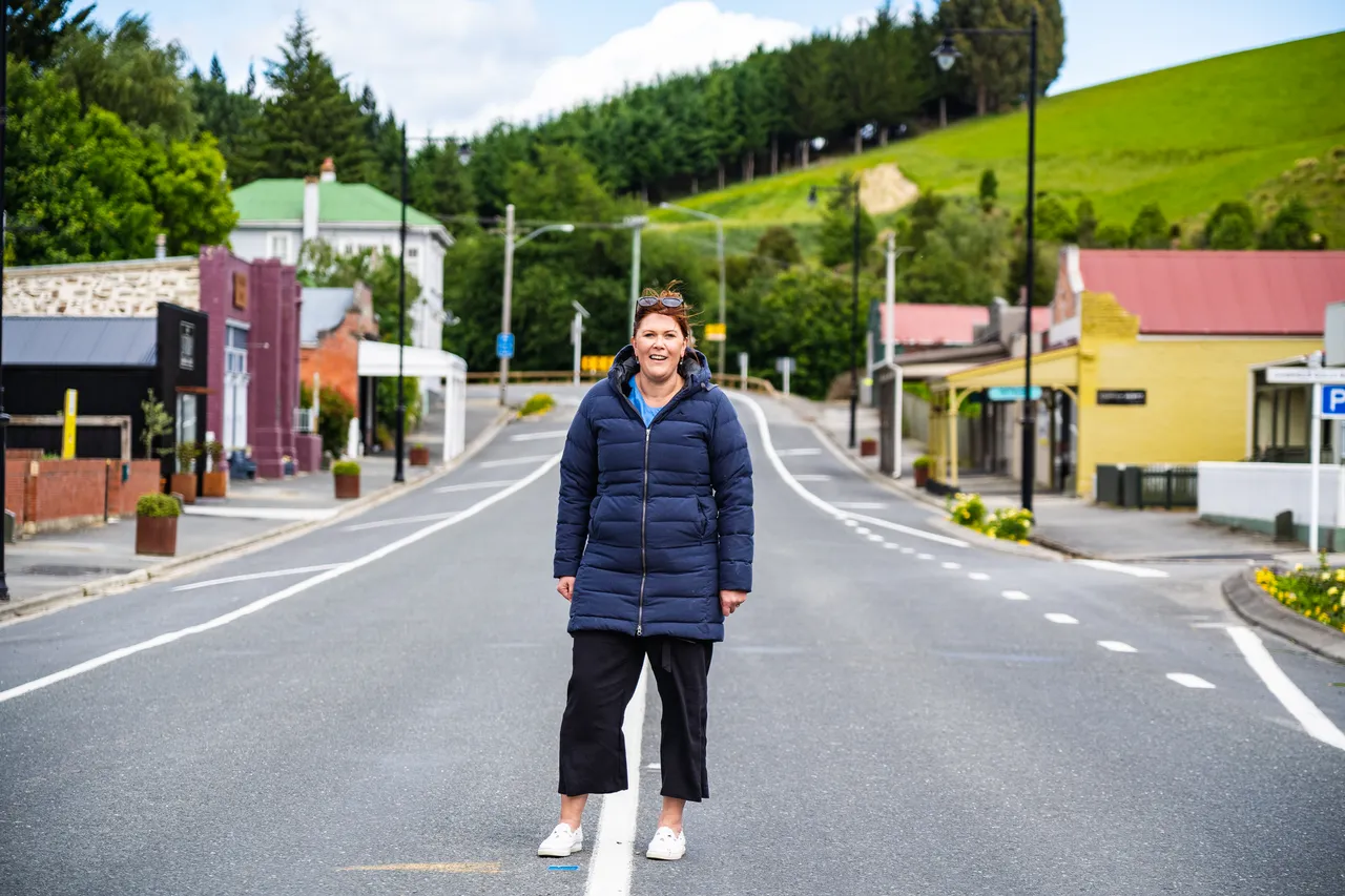 Melissa standing on Lawrence main street